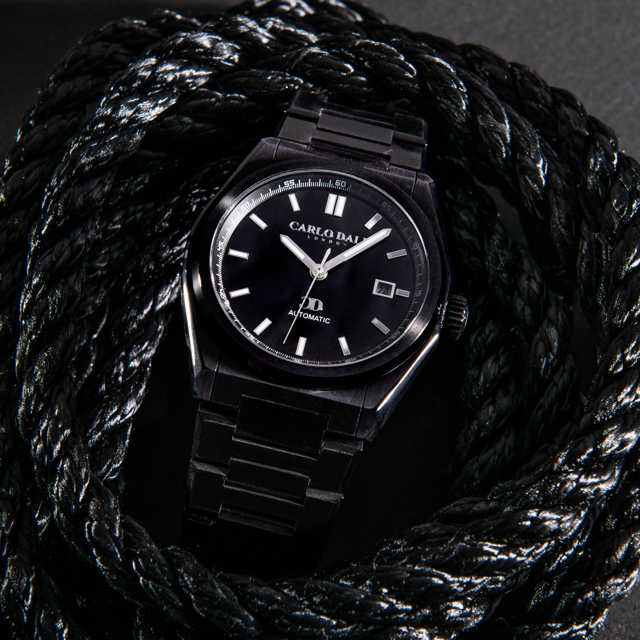 "1888 automatic" TOTAL BLACK METAL WATCH