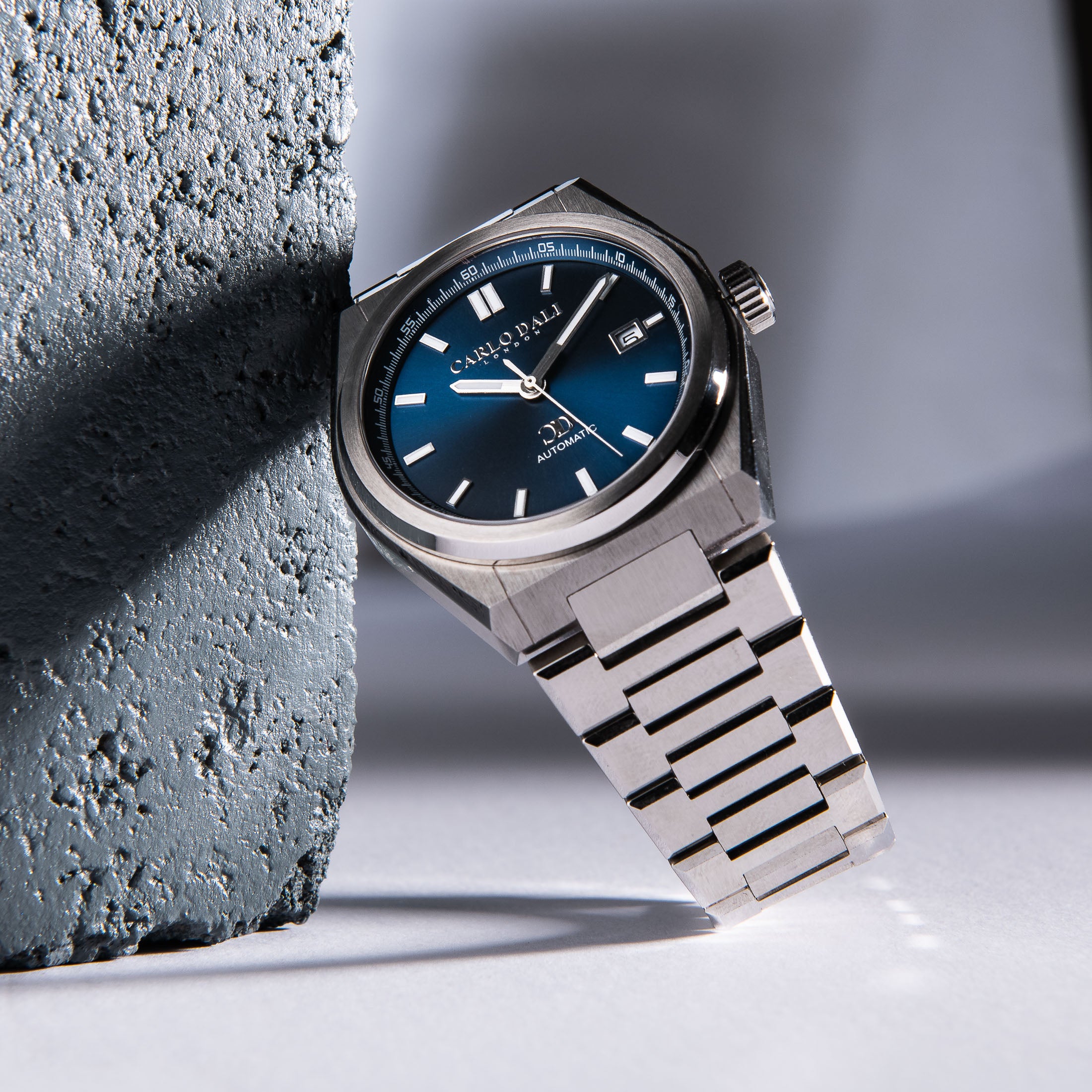 "1888 automatic" BLACK, SILVER & BLUE METAL WATCH