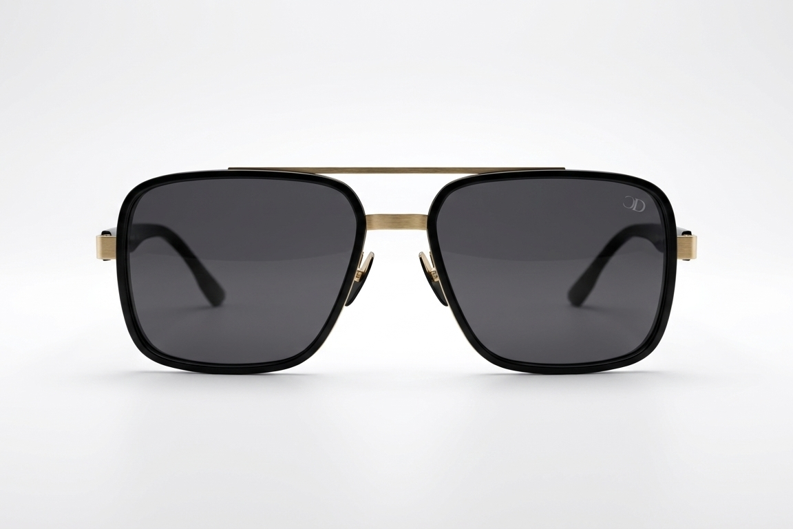 CARLO DALI "SOLSTICE" | Bold Black & Gold Navigator Aviator Sunglasses
