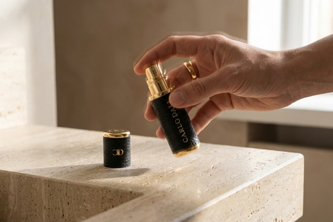 CARLO DALI "QUINTESSENCE" | Luxury Leather Travel Perfume Dispenser (5ml)