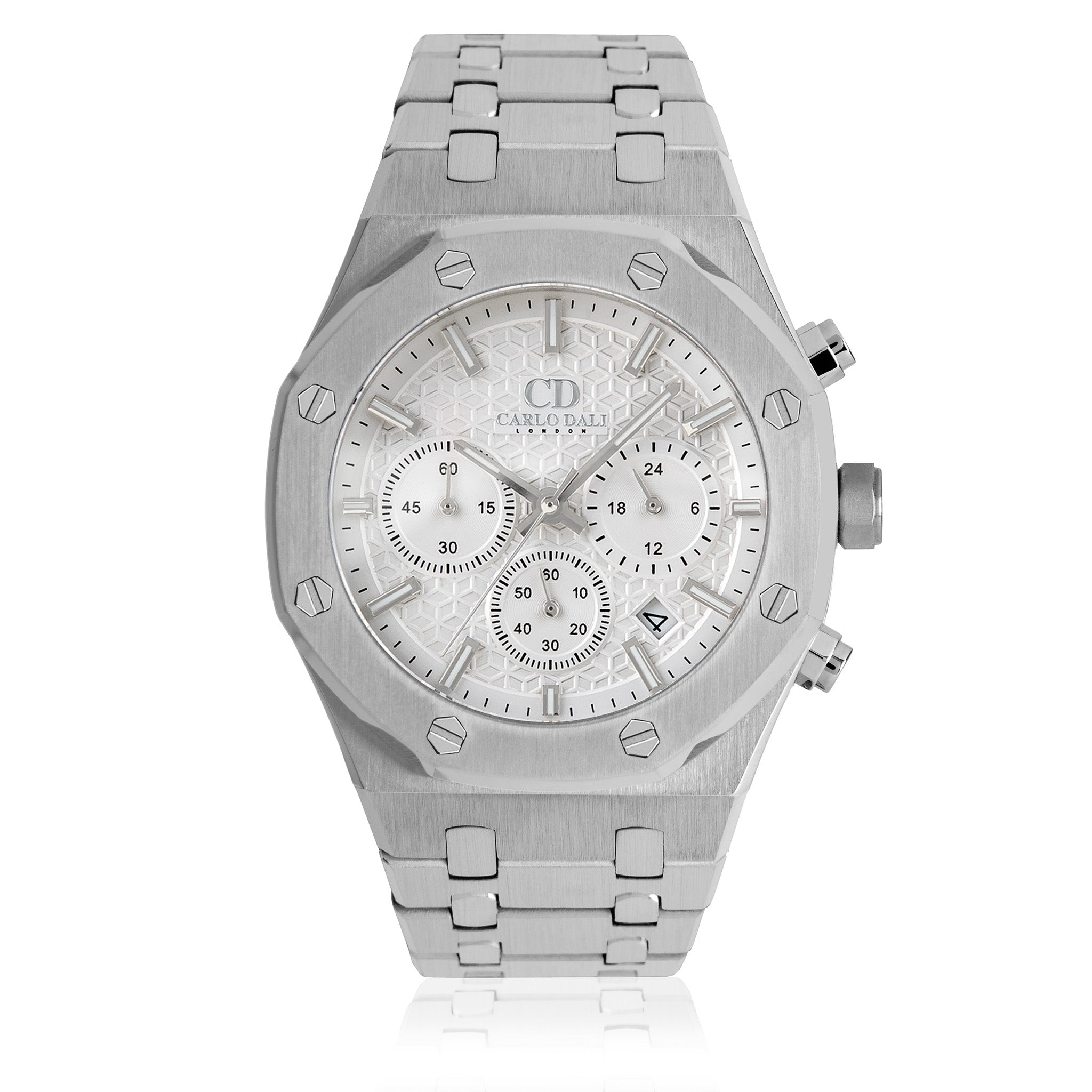 CARLO DALI Chronograph Silver, white