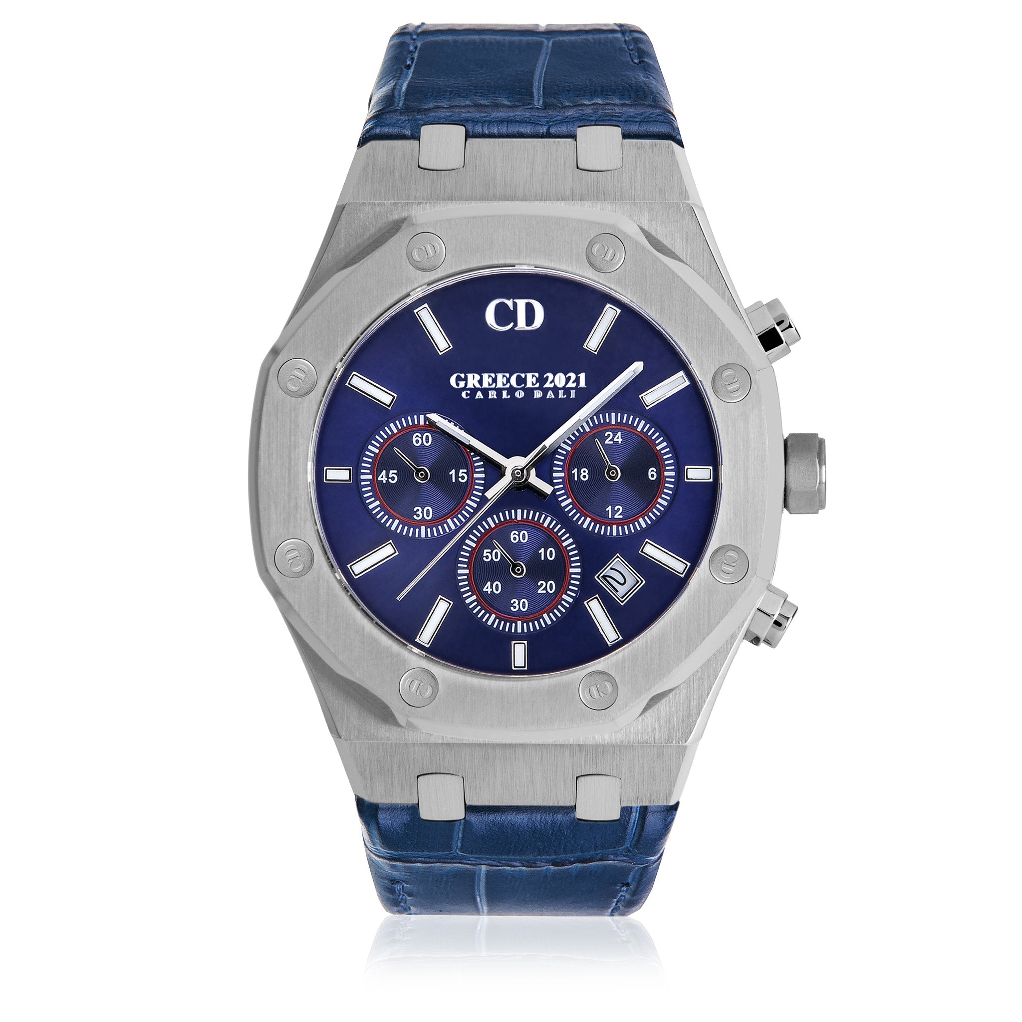 GREECE 2021 Chronograph leather Blue Limited Watch