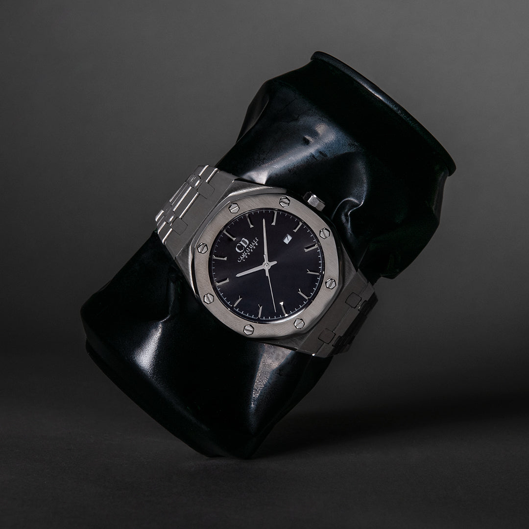 Aristotelis Precious Silver steel watch