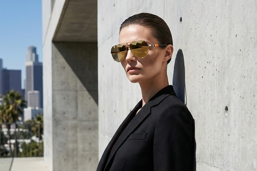 CARLO DALI "MAJESTY" SUNGLASSES| Rimless Purple Gradient Aviators with Signature Heritage Temples