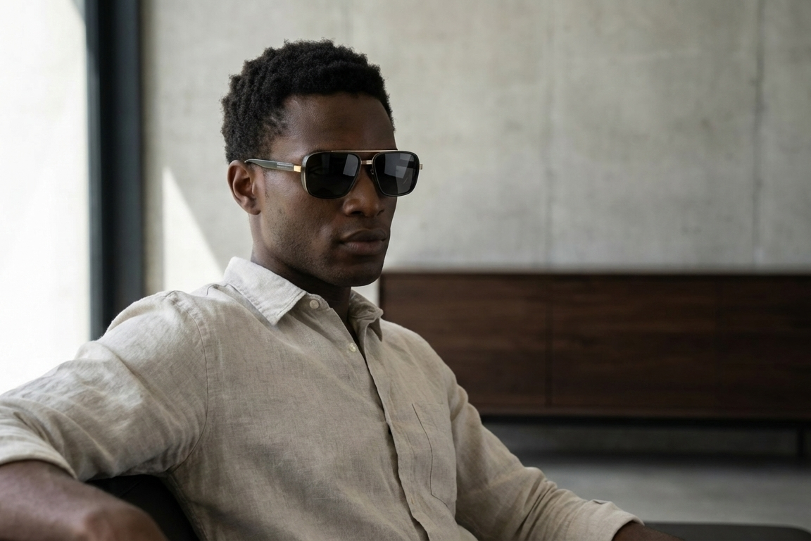 CARLO DALI "SOLSTICE" | Bold Black & Gold Navigator Aviator Sunglasses