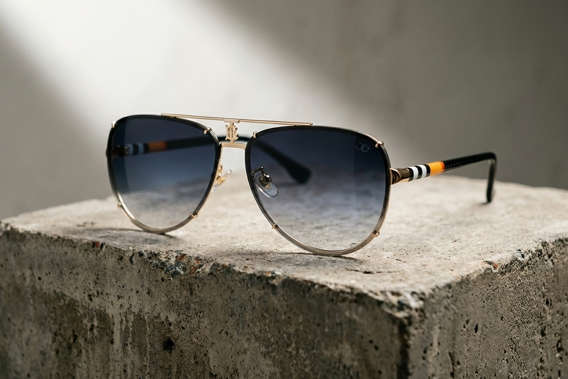 CARLO DALI "MAJESTY" SUNGLASSES| Rimless Purple Gradient Aviators with Signature Heritage Temples