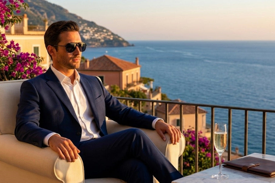 CARLO DALI "ZENITH" | Polished Black & Silver Architectural Aviator Sunglasses