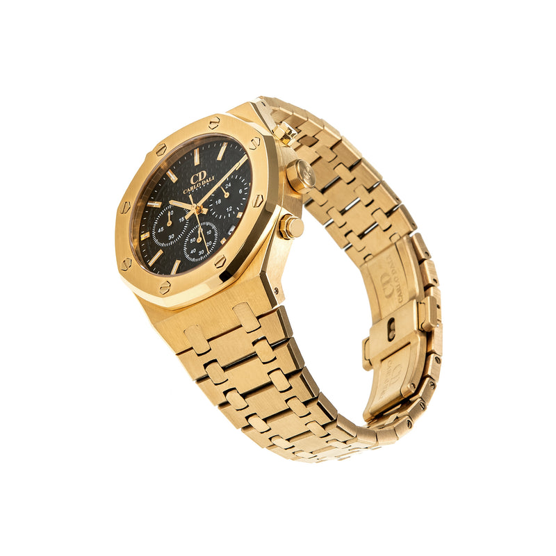 CARLO DALI Chronograph Gold, black watch