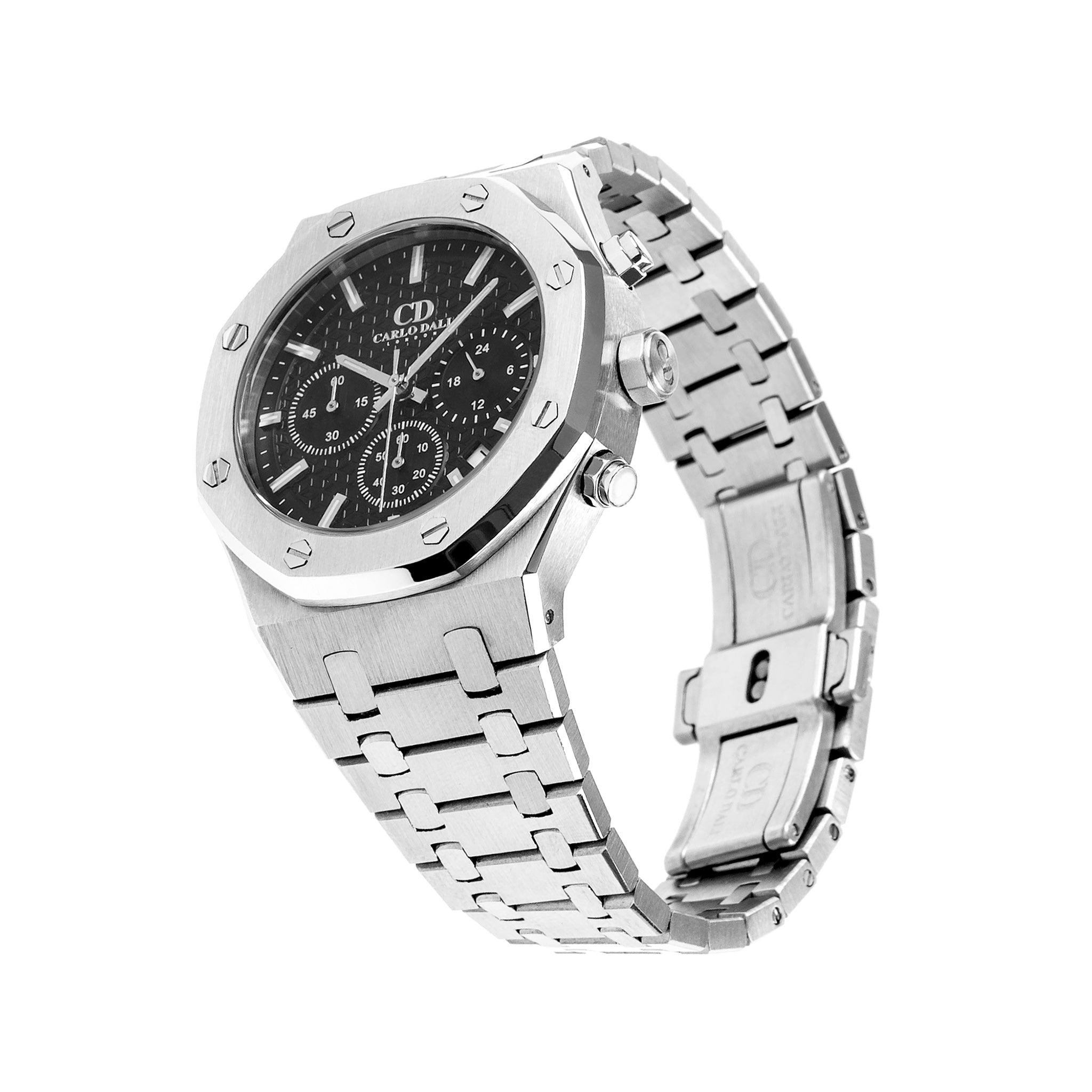 Chronograph Silver, black watch