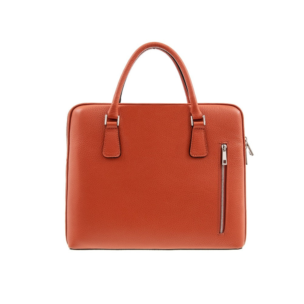 Melissa Red Saffiano Leather Satchel Bag