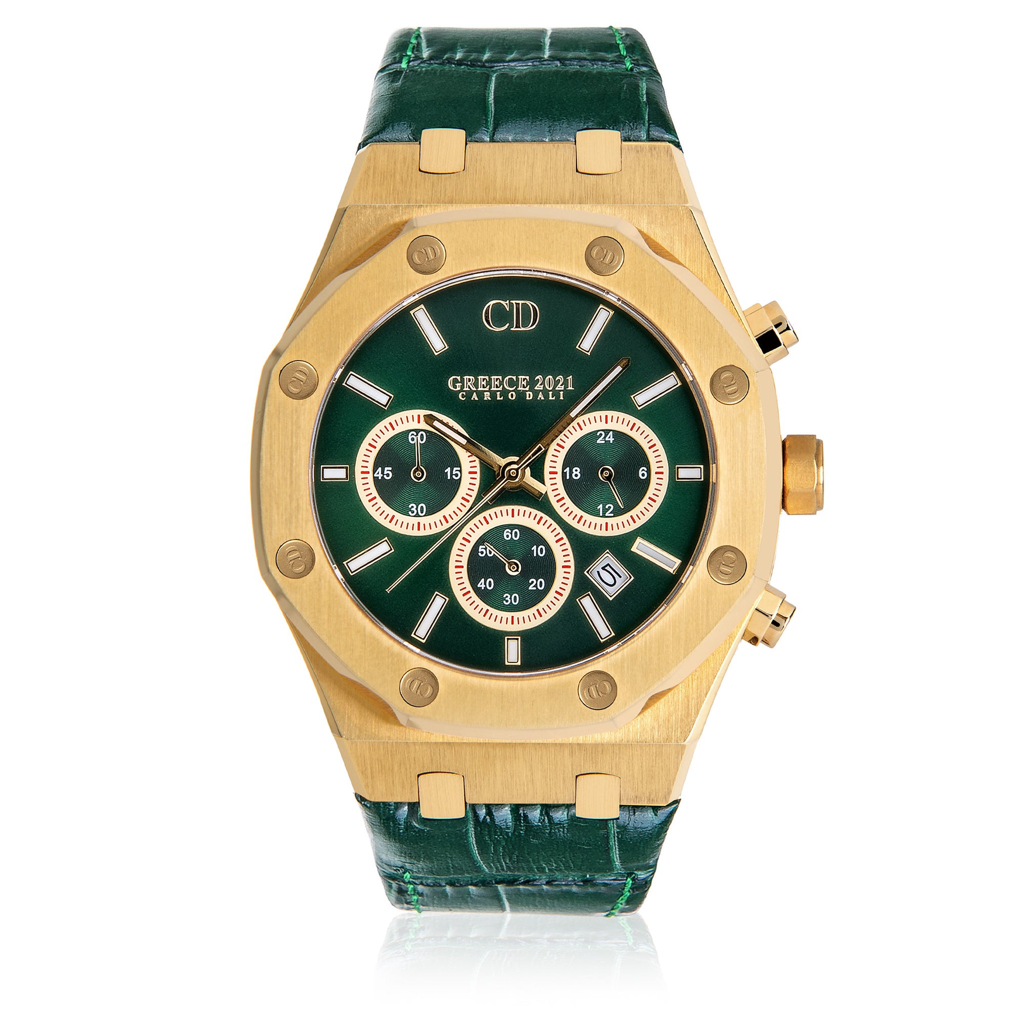 GREECE 2021 Chronograph leather GREEN LIMITED
