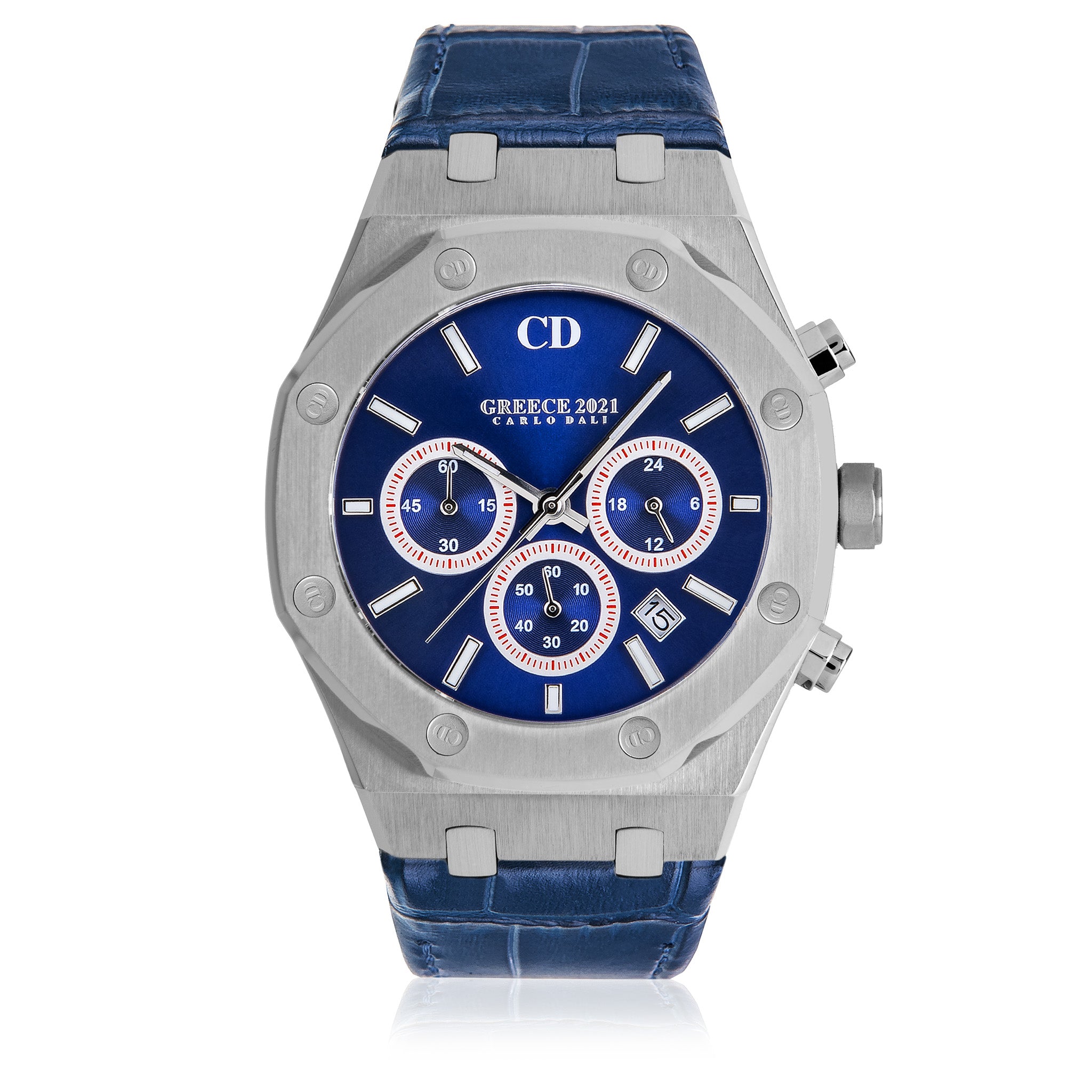 GREECE 2021 Chronograph leather Blue Limited Watch
