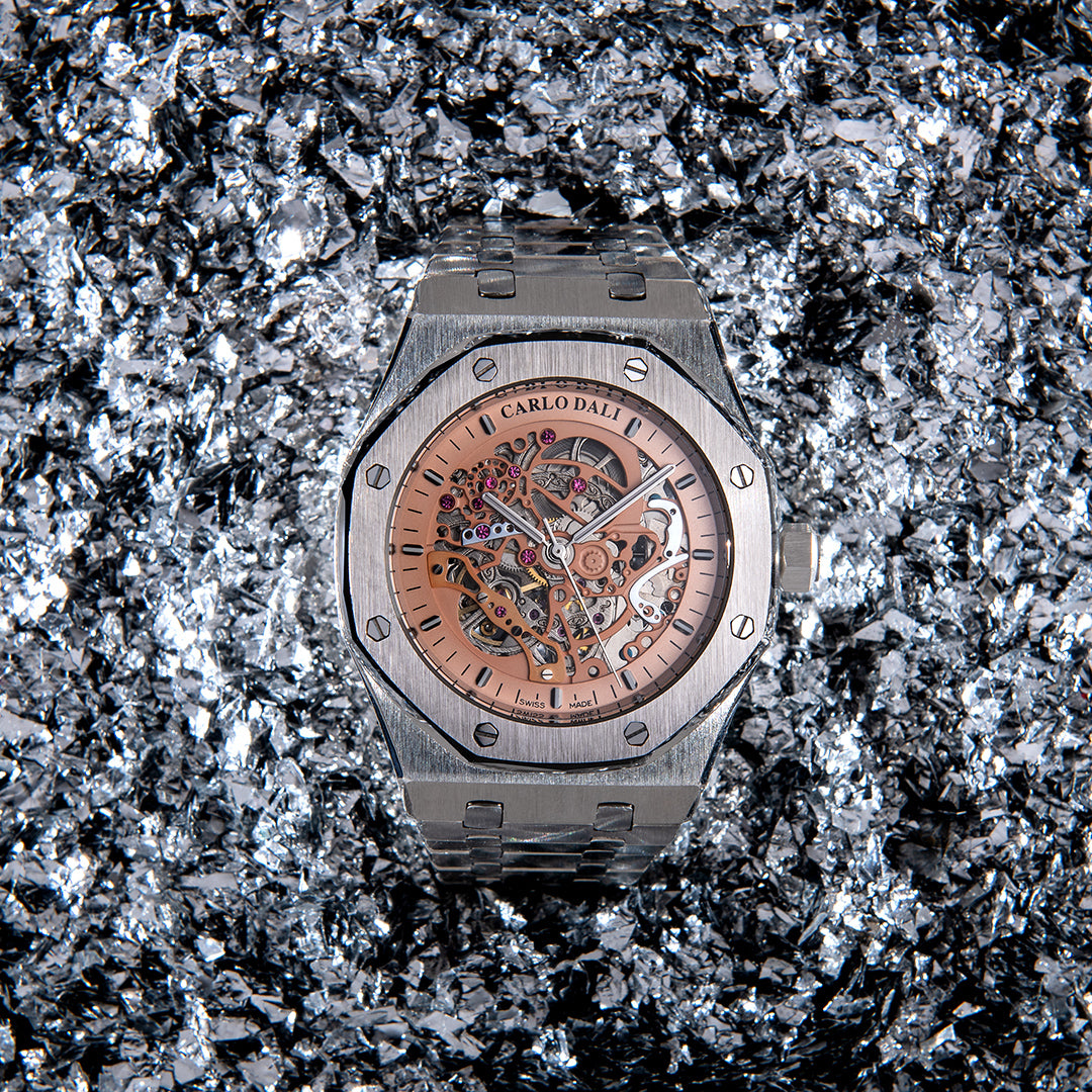 Tourbillon Skeleton Silver watch
